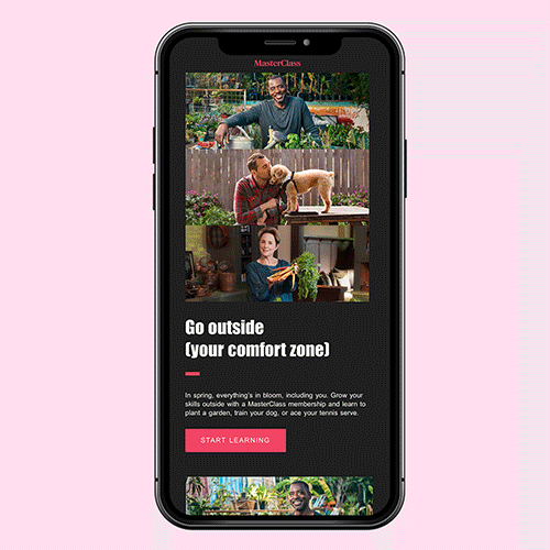 MasterClass mobile example